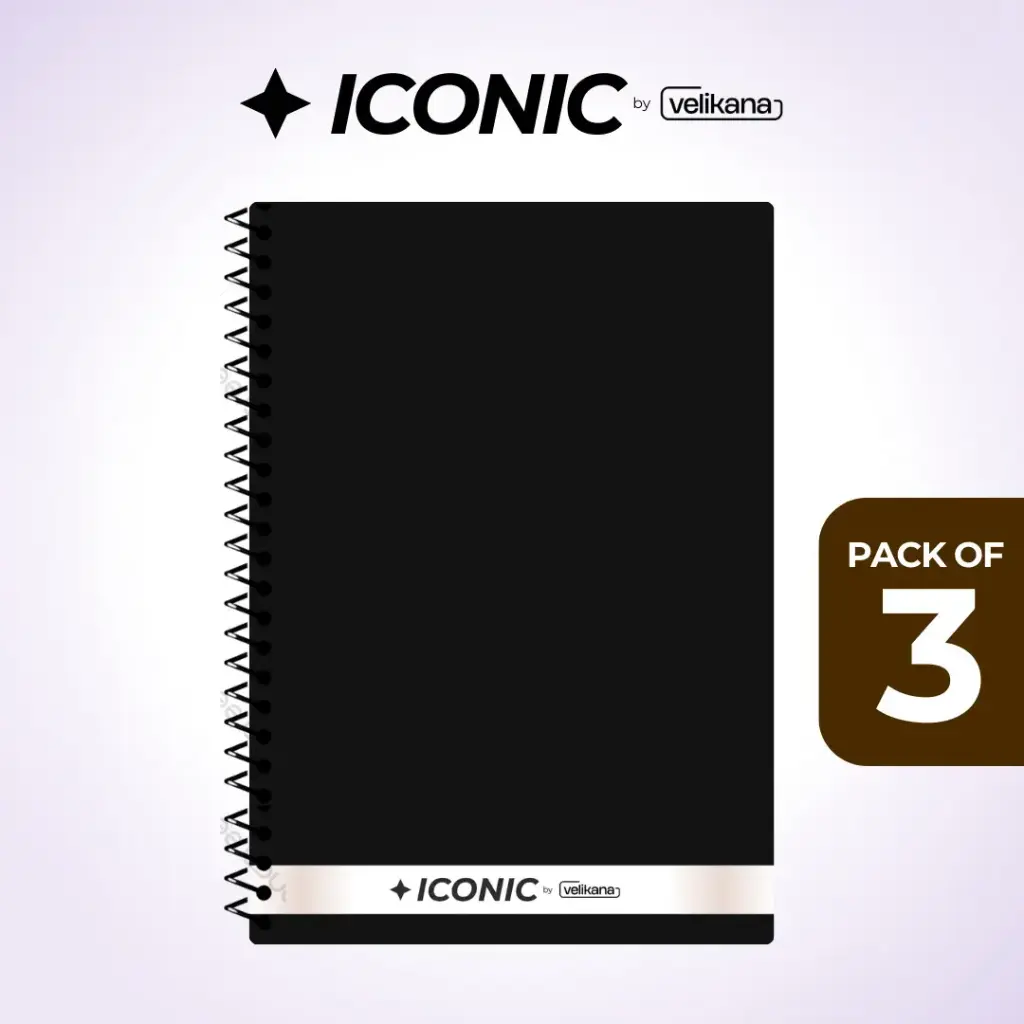 Iconic Spiral Notebook A4 size 200 pages Pack of 3